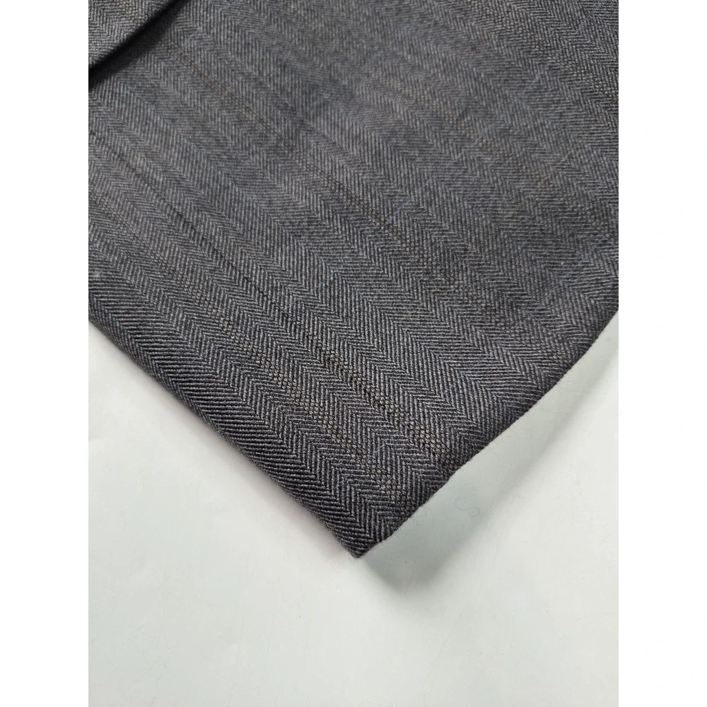 Pronto Uomo Mens Wool Sports Coat 40R Gray Herringbone 2 Button Blazer